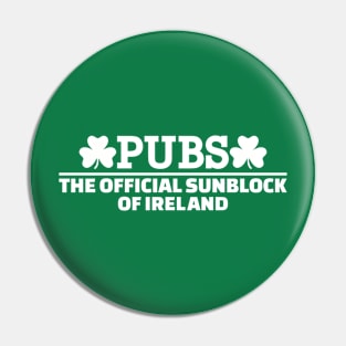 Pubs Official sunblock of Ireland Pin