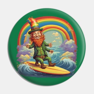 Leprechaun on the surf! #4 Pin