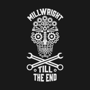 Millwright Worker Wrench Skull Art T-Shirt