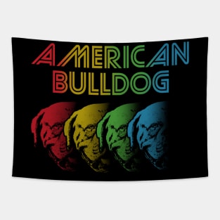 Cool Retro Groovy American Bulldog Tapestry