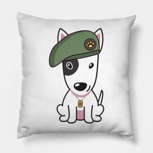 Green Beret Bull Terrier Pillow