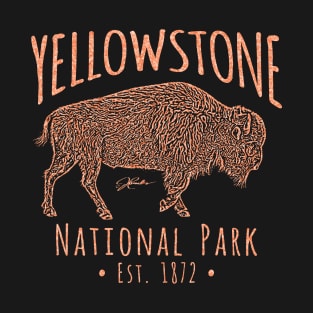 Yellowstone National Park Walking Bison T-Shirt