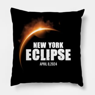 New York Eclipse April 8 2024 Pillow