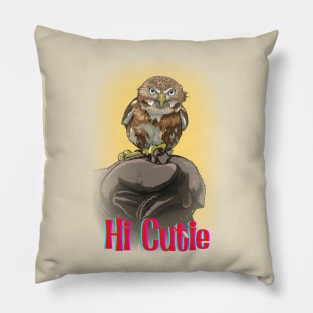 Hi Cutie Lovely Little Owl Design for all Owl Lovers and collectors of Owl Gifts Pillow