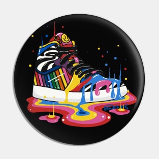 Rainbow Melting Sneaker Pin