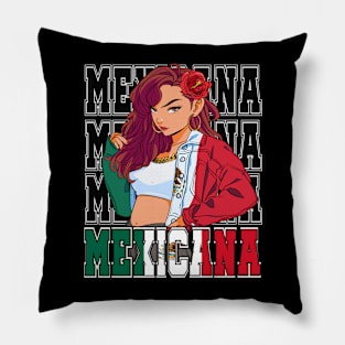 Mexican Girl Viva Mexico Mexicana Pride Pillow