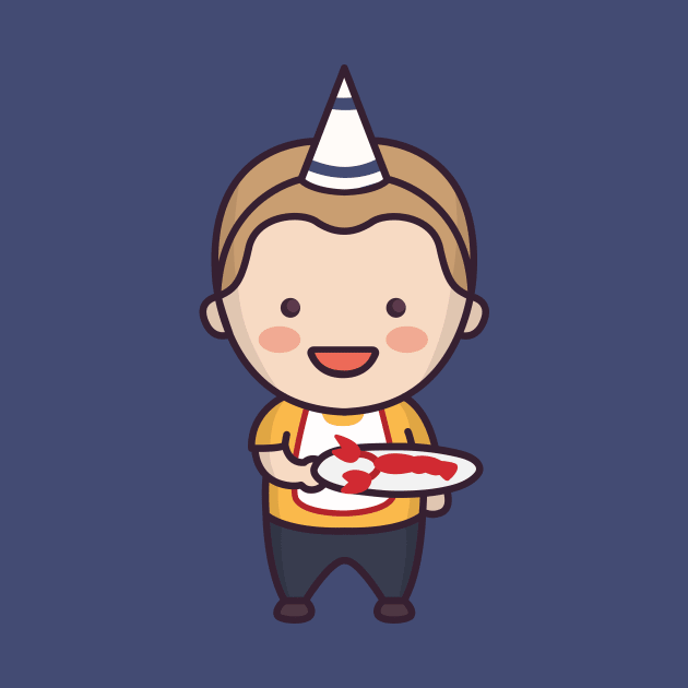 Cute Swedish Birthday Boy in Traditional Clothing Cartoon by SLAG_Creative