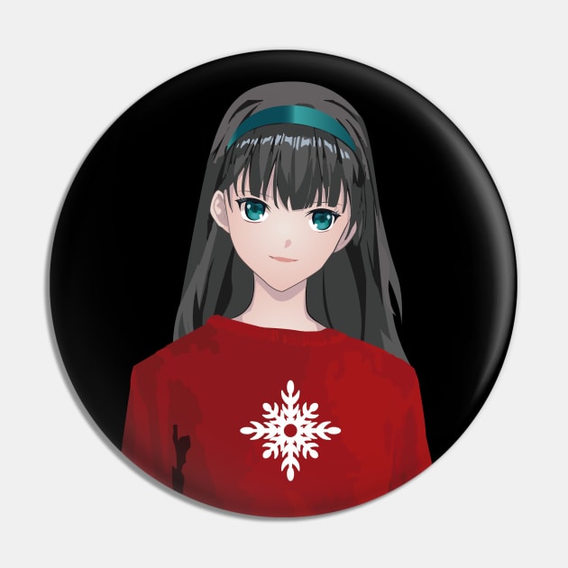 Anime Girl With Christmas Sweater Pin by Vendaval