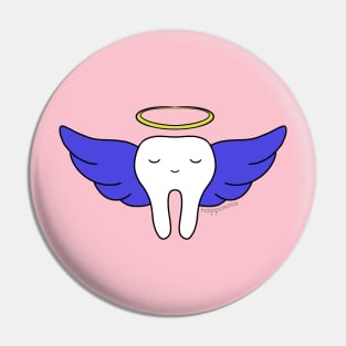 Cute Molar Angel illustration - for Dentists, Hygienists, Dental Assistants, Dental Students and anyone who loves teeth by Happimola Pin