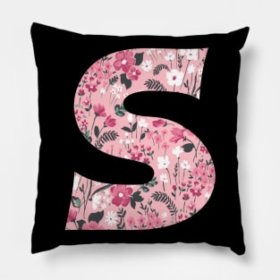 Floral Letter s Pillow