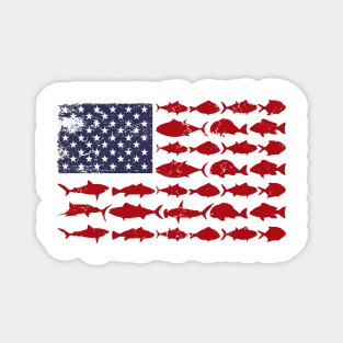 American Flag Fishing Magnet