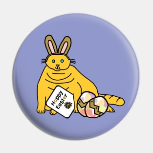 Happy Easter Cat in Easter Bunny Ears Pin