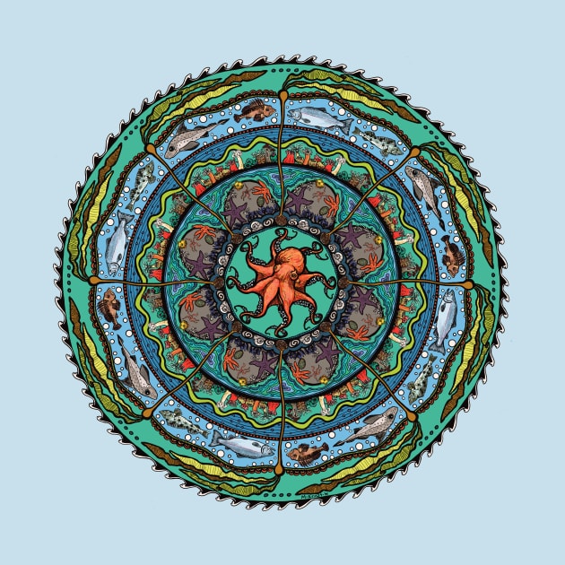 Salish Sea Mandala -light blue by mernstw