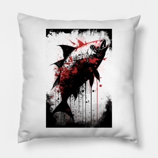 Pacu Fish Ink Painting Pillow