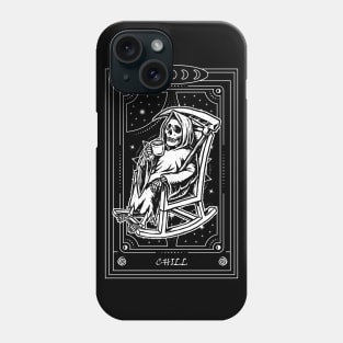 Grim Reaper Tarot Card Skeleton with Coffee Phone Case