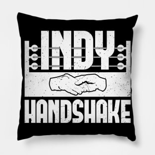 White Indy Handshake Logo Pillow