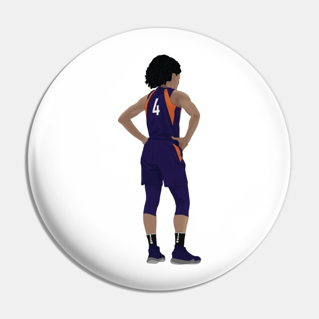 Female basketball player waiting Pin by RockyDesigns