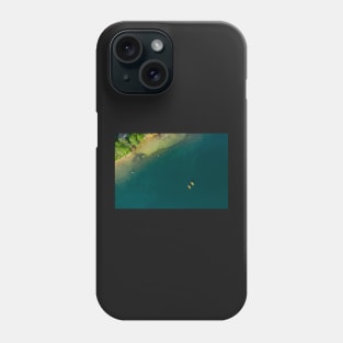 Aerial view of two boats on the lake Phone Case