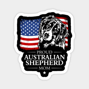 Proud Australian Shepherd Mom American Flag patriotic dog Magnet