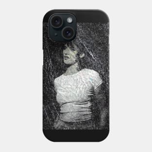 Beautiful girl, grayscale, grainy texture. Slight green or gold on face. Dark and beautiful. Phone Case