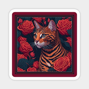 Вengal cat. Style vector (red version 2 bengal cat) Magnet