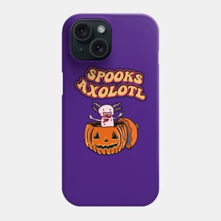 Retro Surprise! It’s Baby Axolotl - Pumpkin Happy Halloween Axolotl Pet in Halloween Costume Phone Case