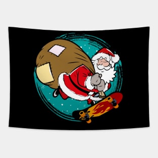 Santa Skateboarder Happy Christmas Merry Christmas Christmas Event Christmas Present Gift for Family for Dad for Mom for Friends for Kids Tapestry