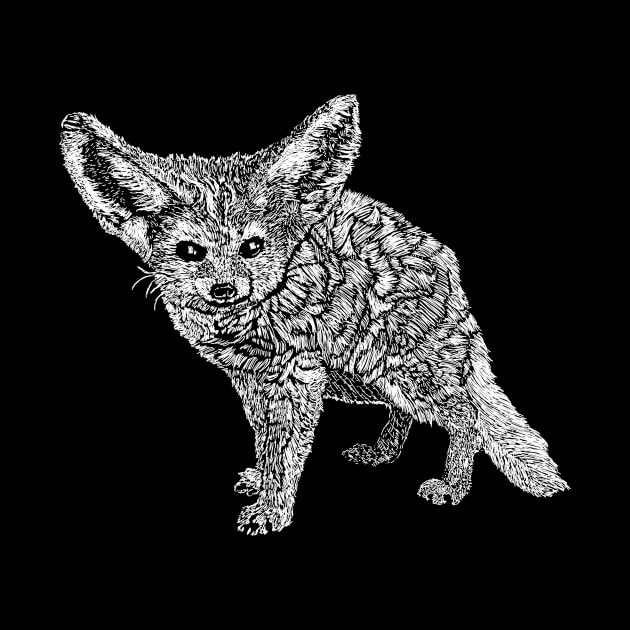 Cute Fennec Fox Art Illustration by Get Hopped Apparel