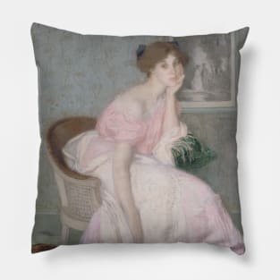 Portrait of Miss Ella Carmichael by Edmond Aman-Jean Pillow