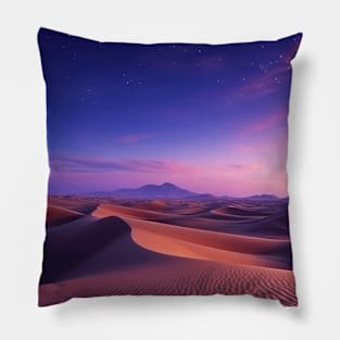 Desert Sand Land Serene Landscape Pillow