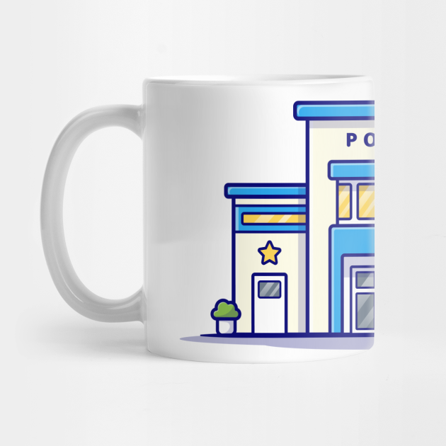Police Office Cartoon - Police Station - Mug | TeePublic Police Office Cartoon - Police Station - Mug | TeePublic