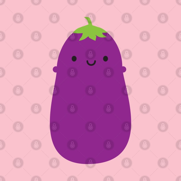 Kawaii Eggplant Aubergine by marcelinesmith