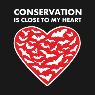 Bats Conservation Heart T-Shirt