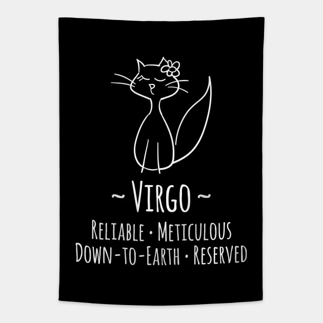 Virgo Zodiac Sign Tapestry by HappyCatPrints