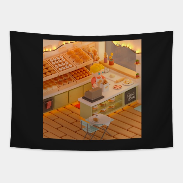 Tiny bakery Tapestry by am2c