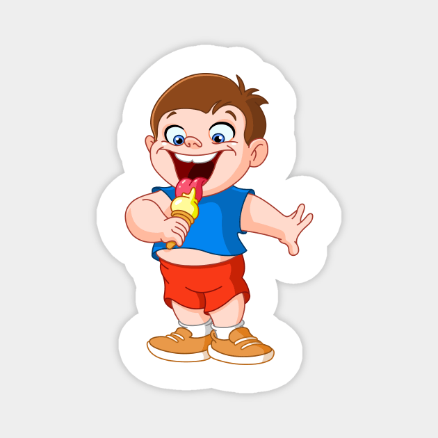 Kid eating icecream Magnet by DigiToonsTreasures