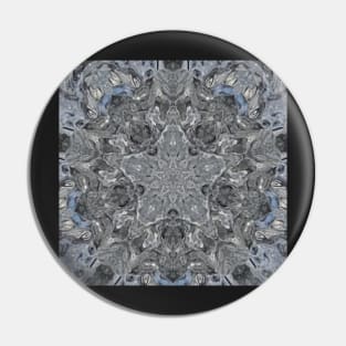 Glacier Ice kaleidoscope pattern Pin