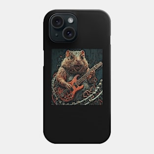 watercolor groundhog playing guitar Phone Case