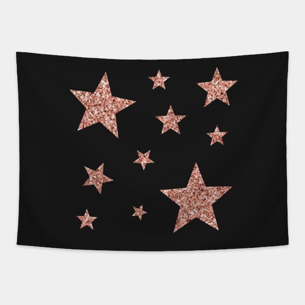 Rose Gold Faux Glitter Stars Tapestry by Felicity-K