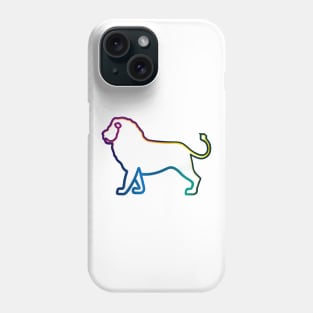 Cute Color Gradient Lion Shape Outline Drawing Phone Case