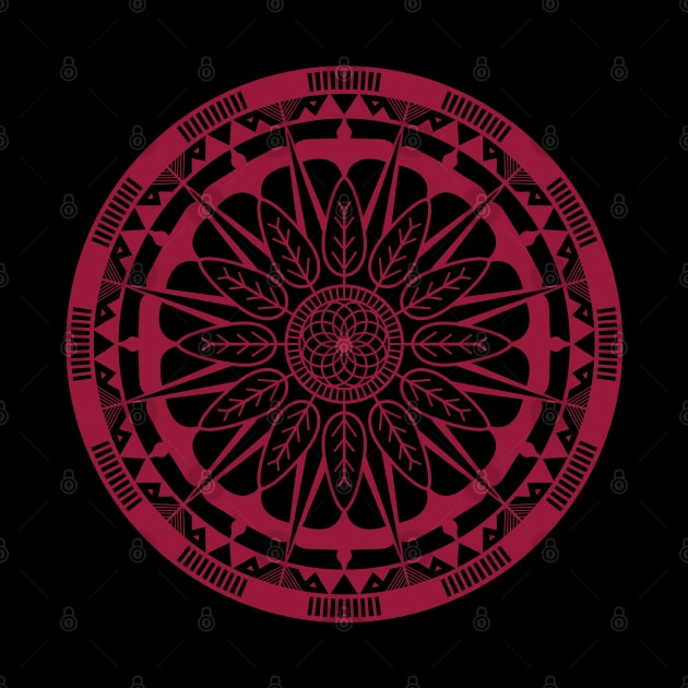 Red round Mandala Pattern by busines_night