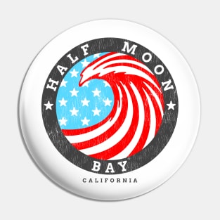 Half Moon Bay, CA Summertime Patriotic 4th Pride Surfing Pin