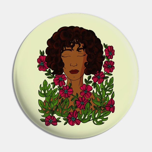 Beautiful woman and flowers Pin by nadka.drawings