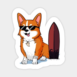 Surfing Corgi Magnet