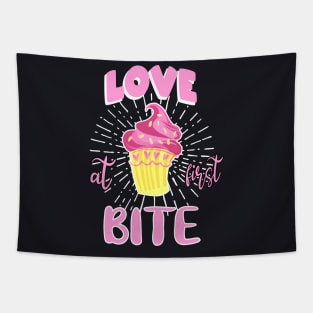 Love at first bite Cupcake Tapestry