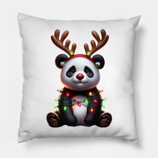 Christmas Red Nose Panda Bear Pillow