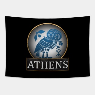 Ancient Athens Athenian Owl Symbol of Athena Tapestry