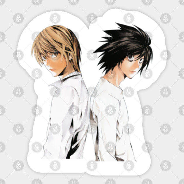Light Yagami L Lawliet Funny Death Note Anime Characters Death Note Sticker Teepublic