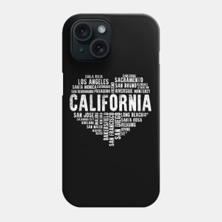 Vintage California Heart Love LA San Francisco San Diego Phone Case