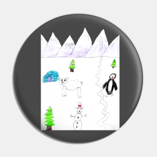 Winter Wonderland Kid Drawing Pin